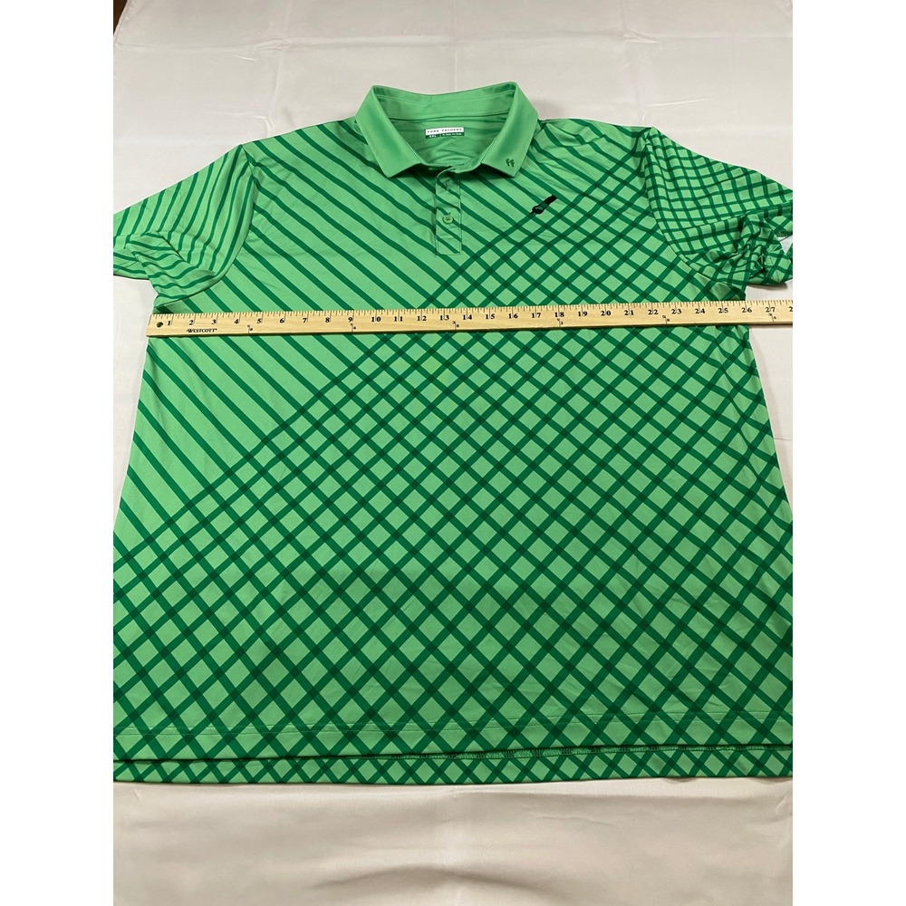 Fore Fathers Mens XXL Green Diagonal Grid Performance Golf Polo Shirt - Picture 7 of 12